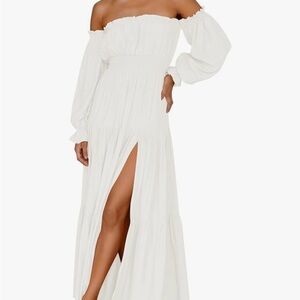 Elegant Off-Shoulder White Dress